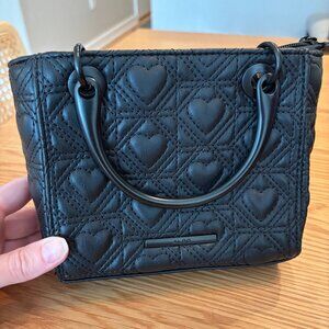 ALDO 💕 Hearts-Embossed Faux Black Leather Crossbody Bag w/ Detachable Strap 💕